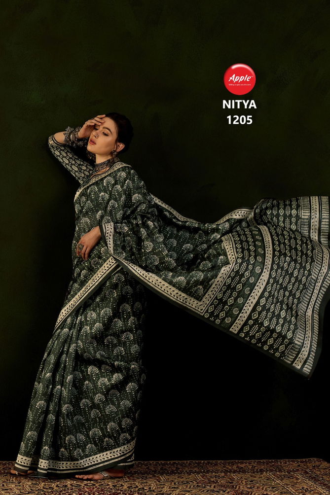 Nitya Silk 12 By Apple Daily Wear Printed Bhagalpuri Silk Sarees Wholesale Price In Sarees
